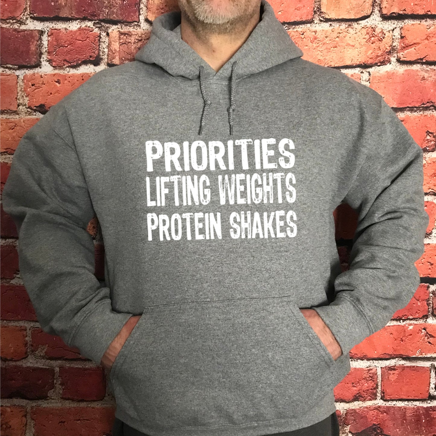 Priorities Lifting Weights Protein Shakes (Hoodie)